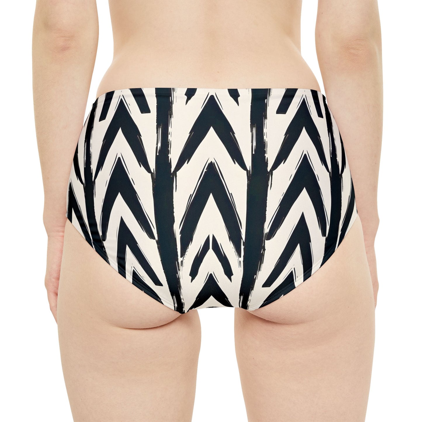 Angle Striped High-Waist Hipster Bikini Bottom