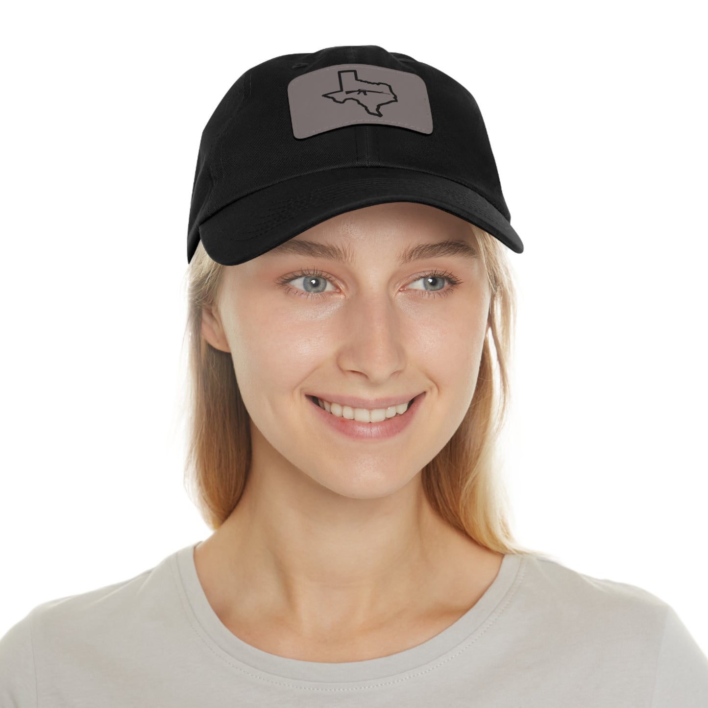 Texas Loves Guns: Dad Hat with Leather Patch (Rectangle)
