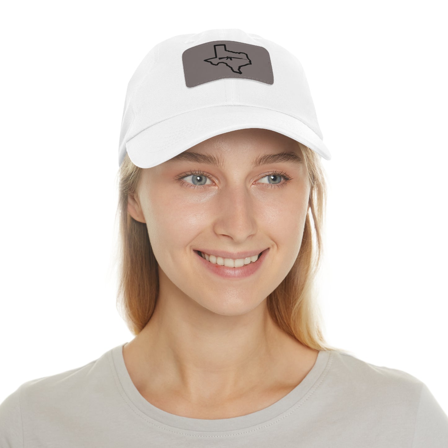Texas Loves Guns: Dad Hat with Leather Patch (Rectangle)
