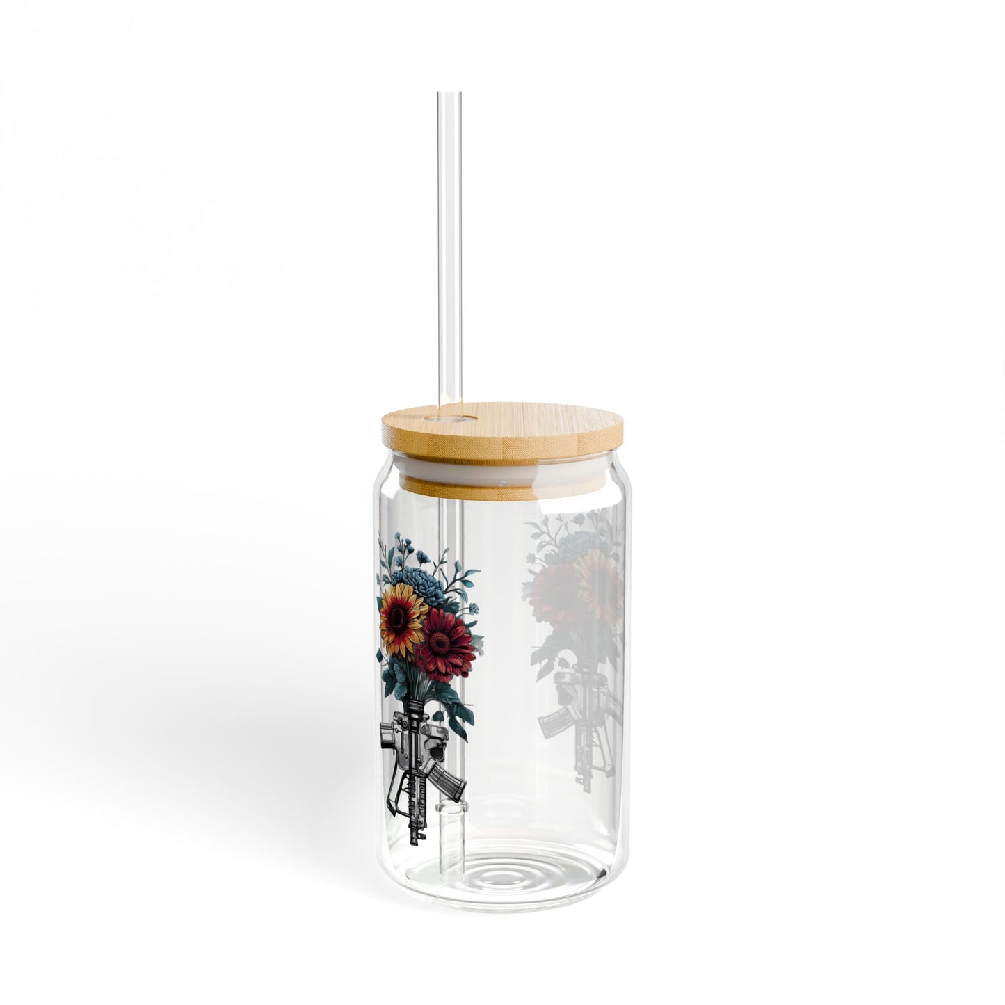 Floral Rifle Sipper Glass, 16oz