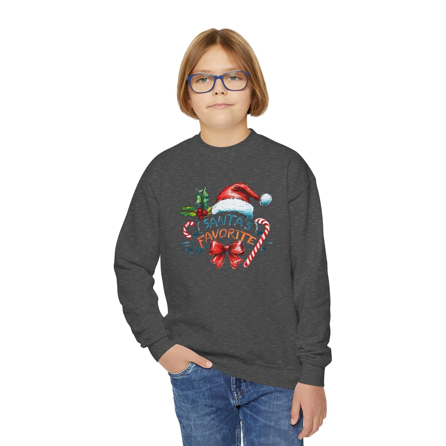Santa's Favorite Youth Crewneck Sweatshirt