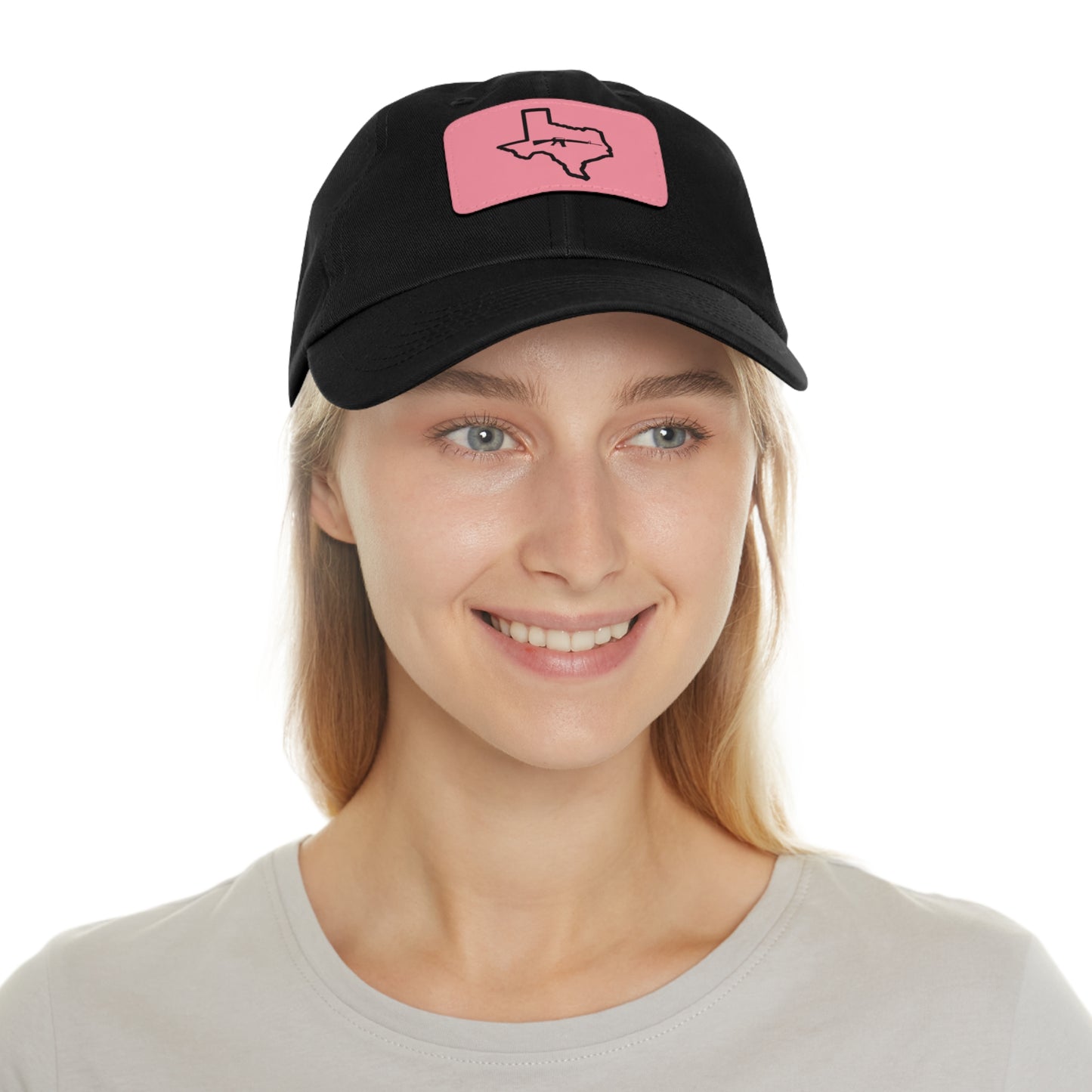 Texas Loves Guns: Dad Hat with Leather Patch (Rectangle)