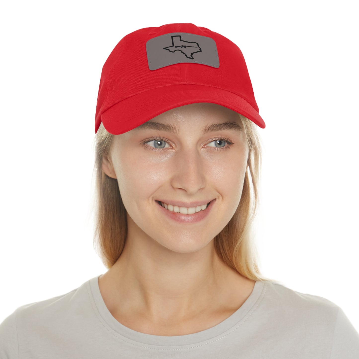 Texas Loves Guns: Dad Hat with Leather Patch (Rectangle)