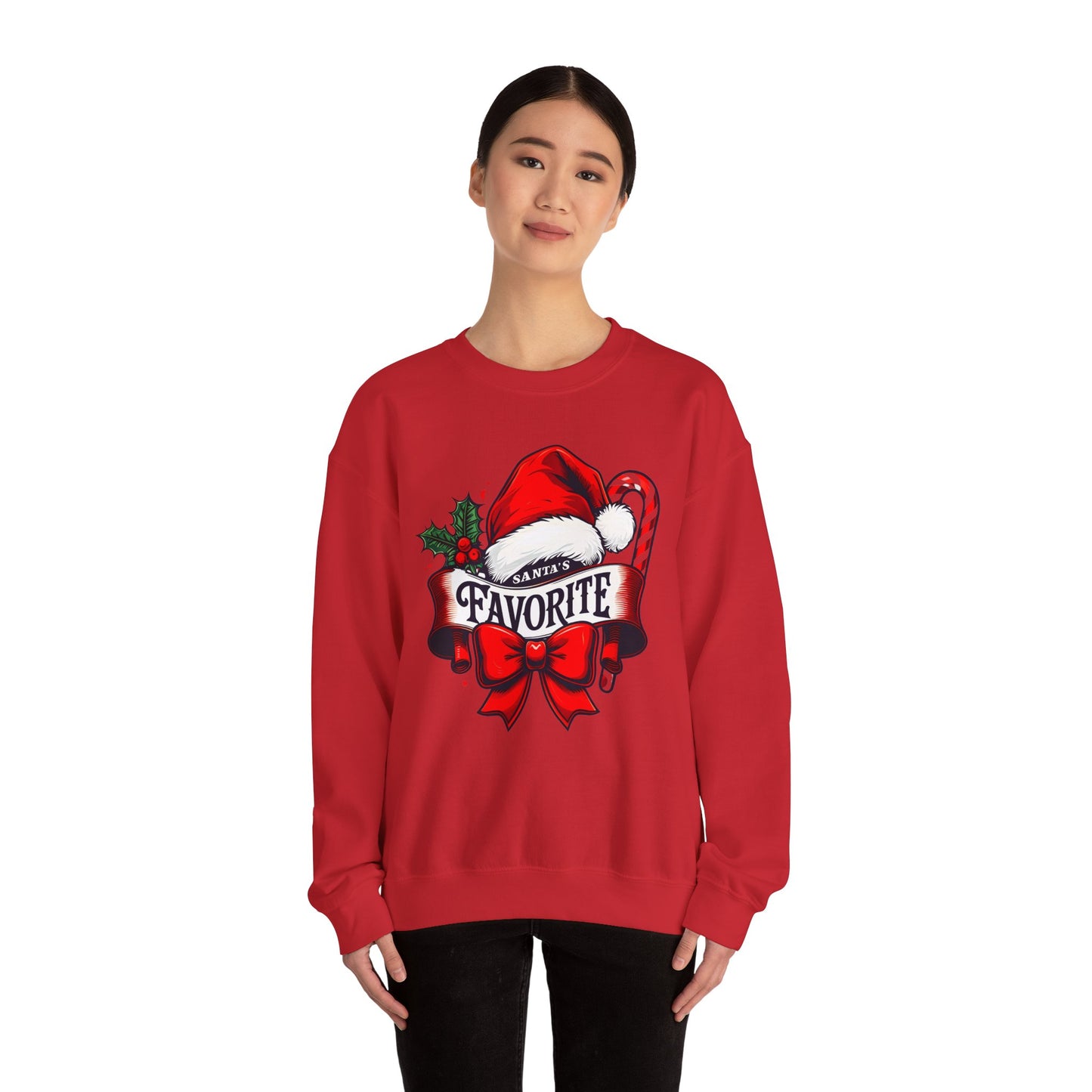 Santas Favorite Christmas Crewneck Sweatshirt | Festive Unisex Pullover