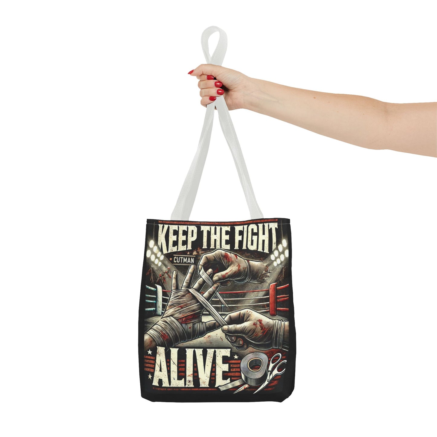 Keep the Fight Alive Tote Bag - Motivational Canvas Bag for Fighters and Supporters