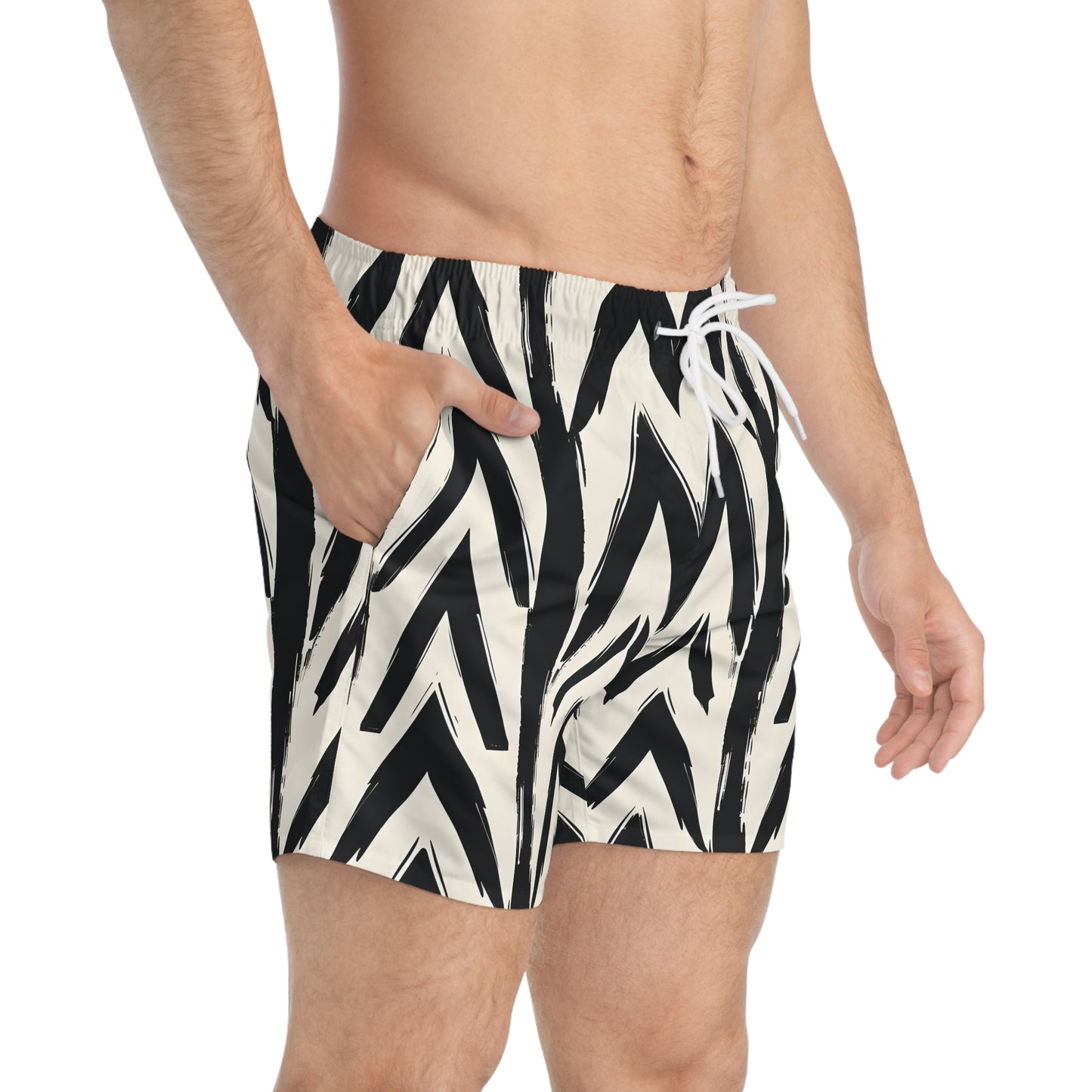 Angle Striped Men’s Swim Trunks