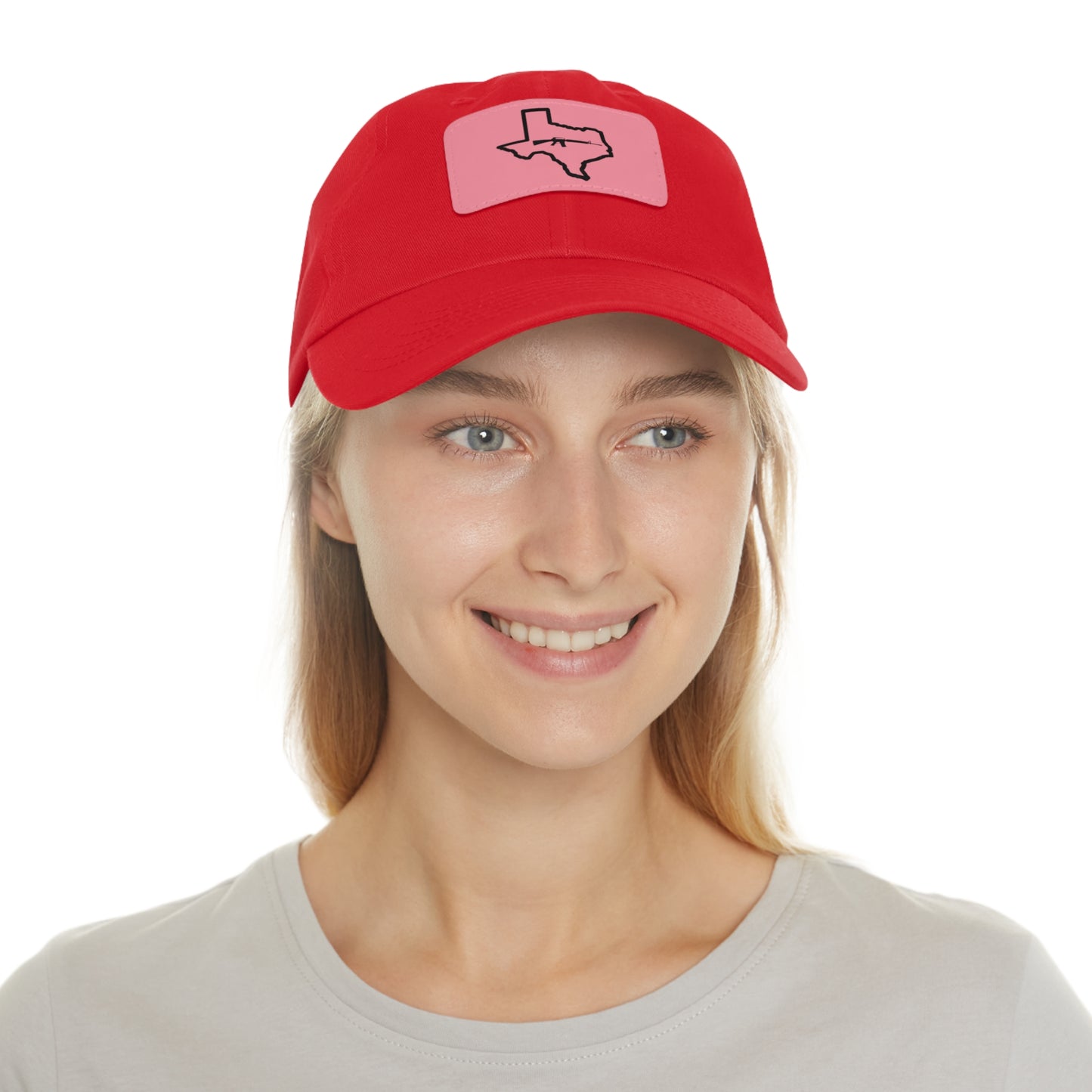 Texas Loves Guns: Dad Hat with Leather Patch (Rectangle)