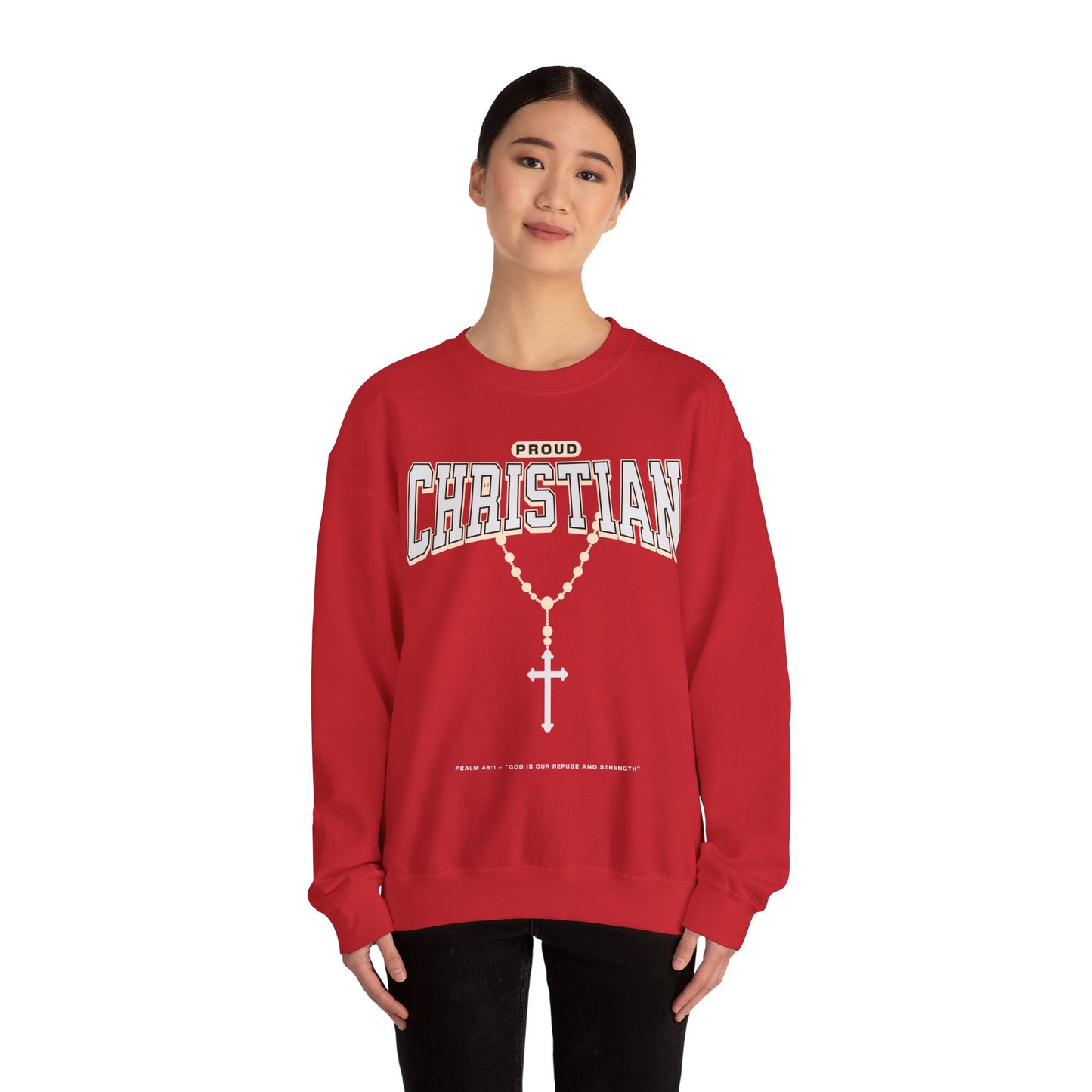 Proud Christian Crewneck Sweatshirt - Faith-Inspired Unisex Apparel