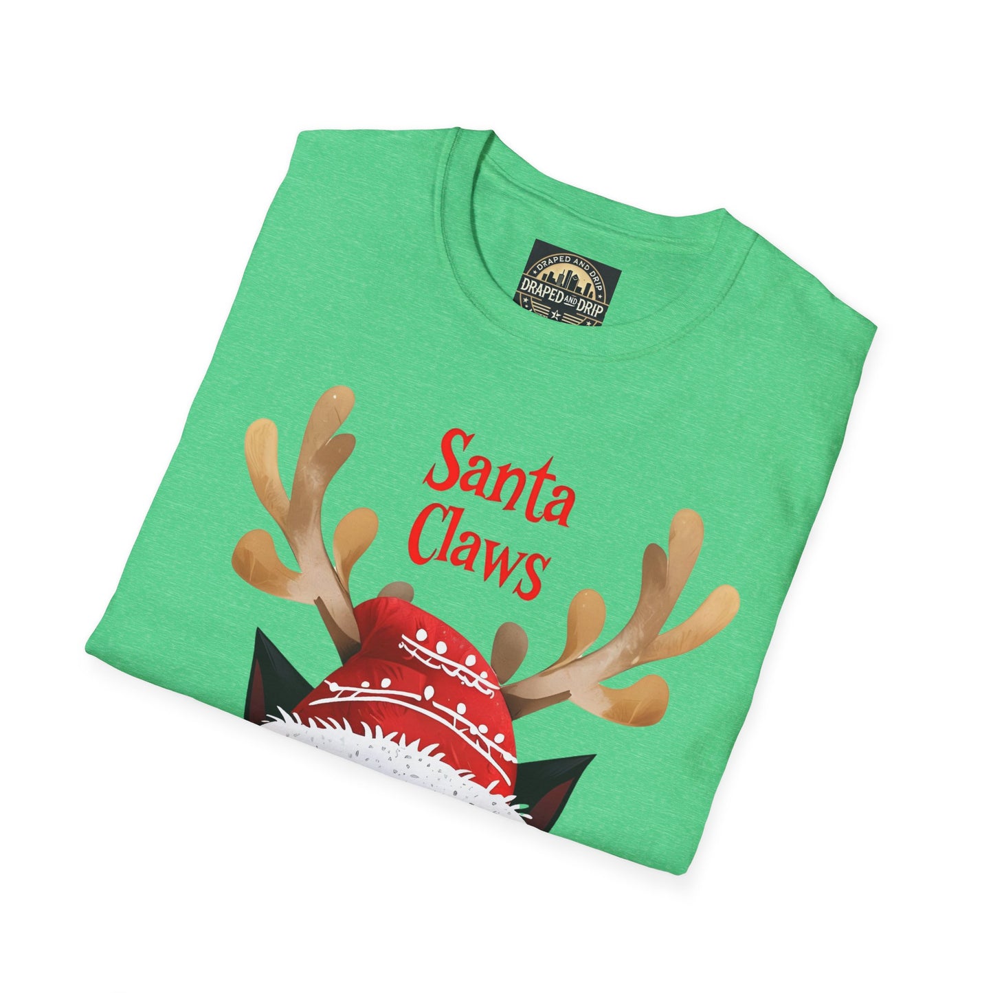 Santa Claws Unisex Softstyle T-Shirt - Fun Holiday Cat Graphic Tee