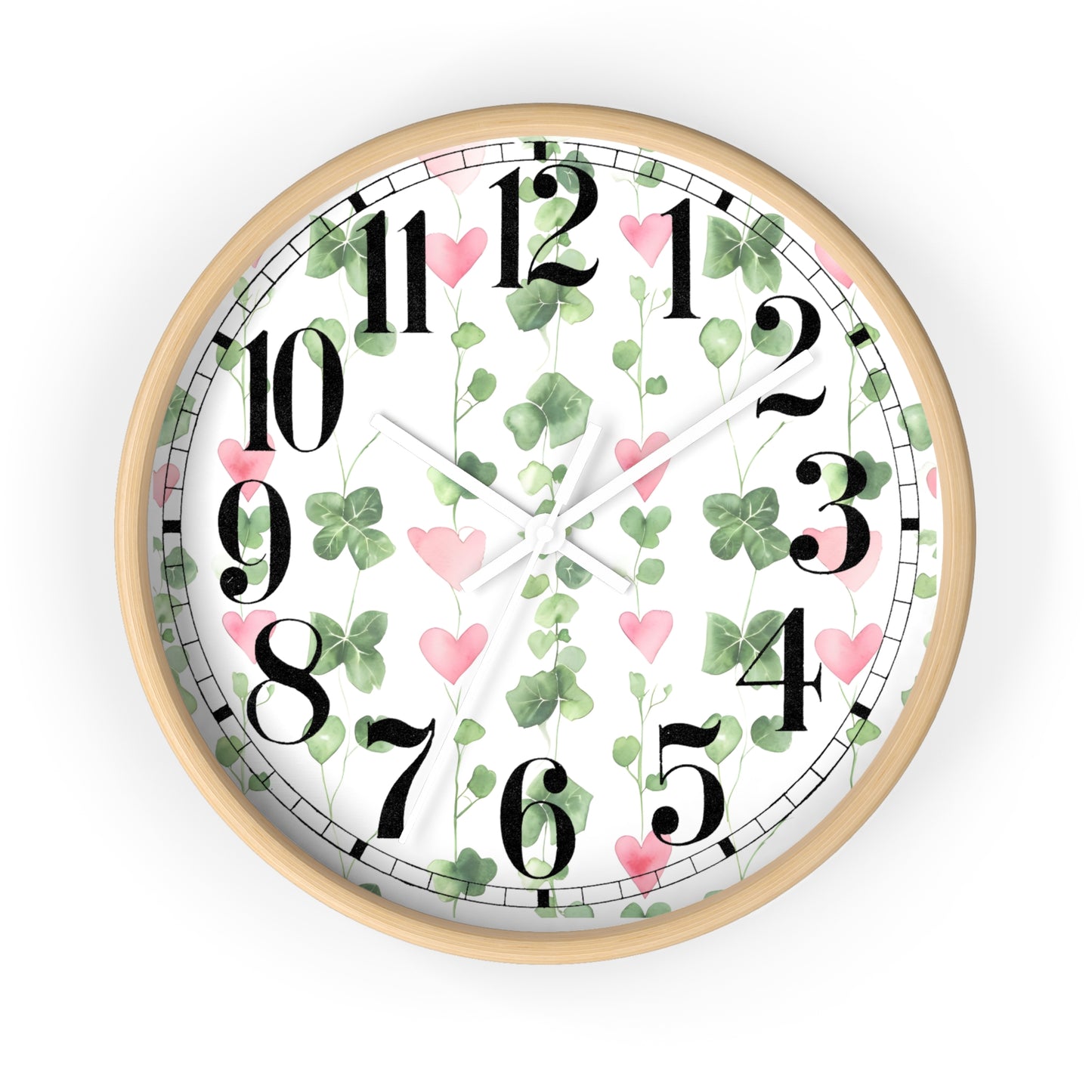 Ivy and Hearts Wall Clock