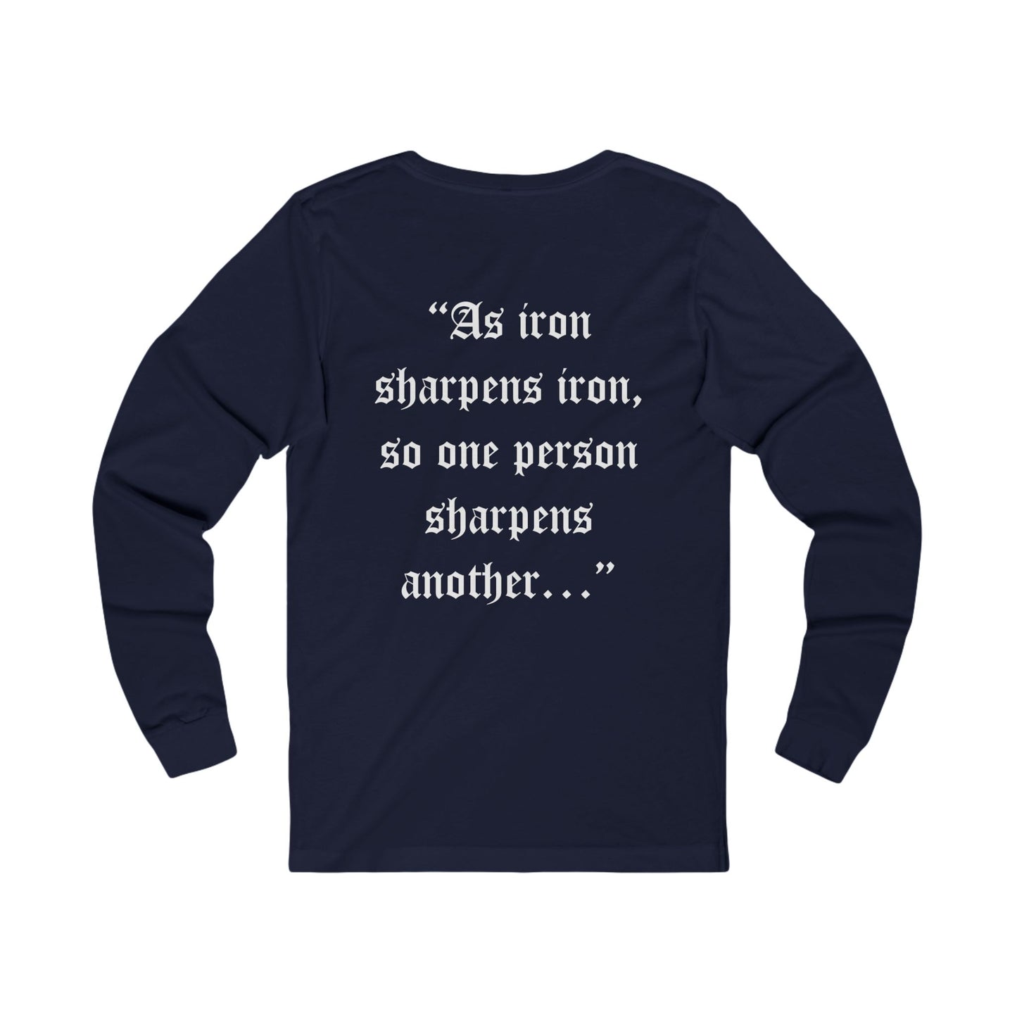 Inspirational Long Sleeve Tee - Proverbs 27:17