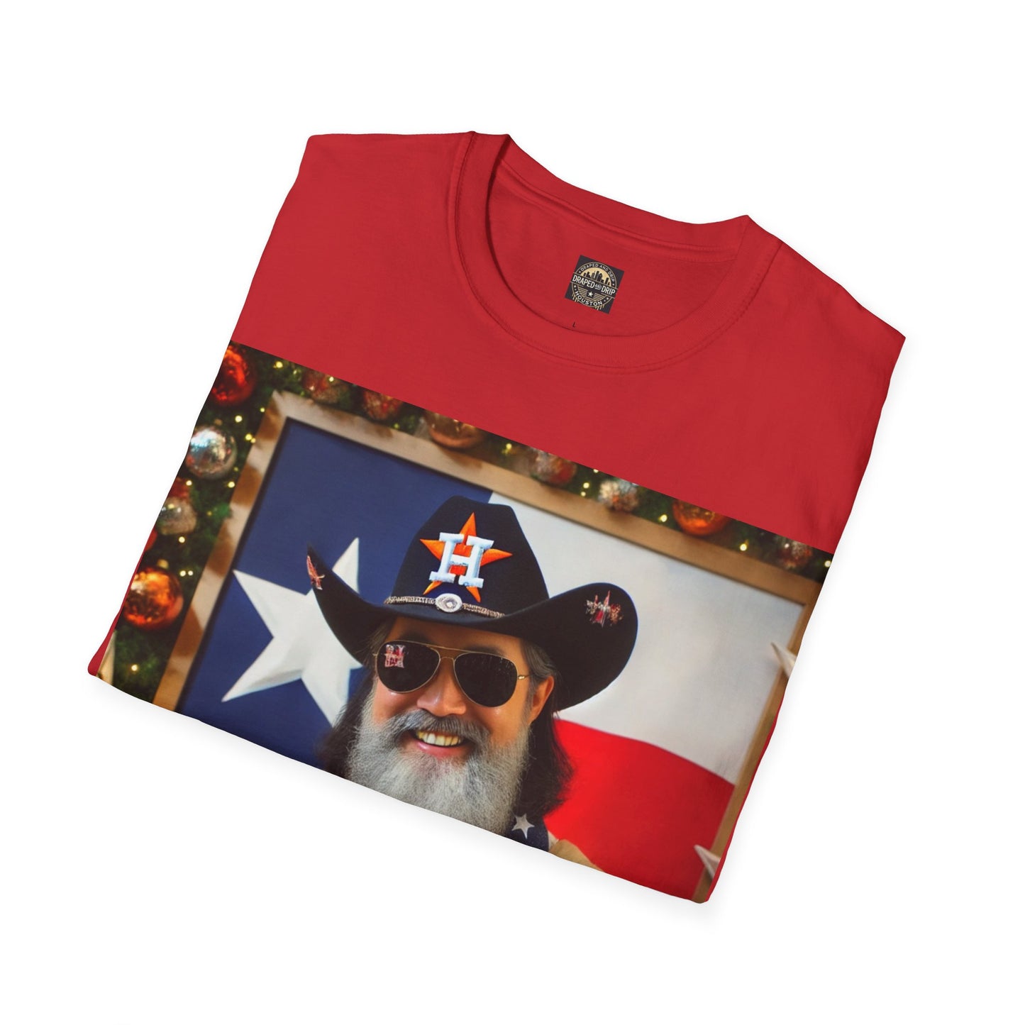 Houston Cowboy Santa Unisex T-shirt, Festive Holiday Tee, Christmas Gift, Texas Pride Apparel, Unisex Graphic Shirt-Asian American