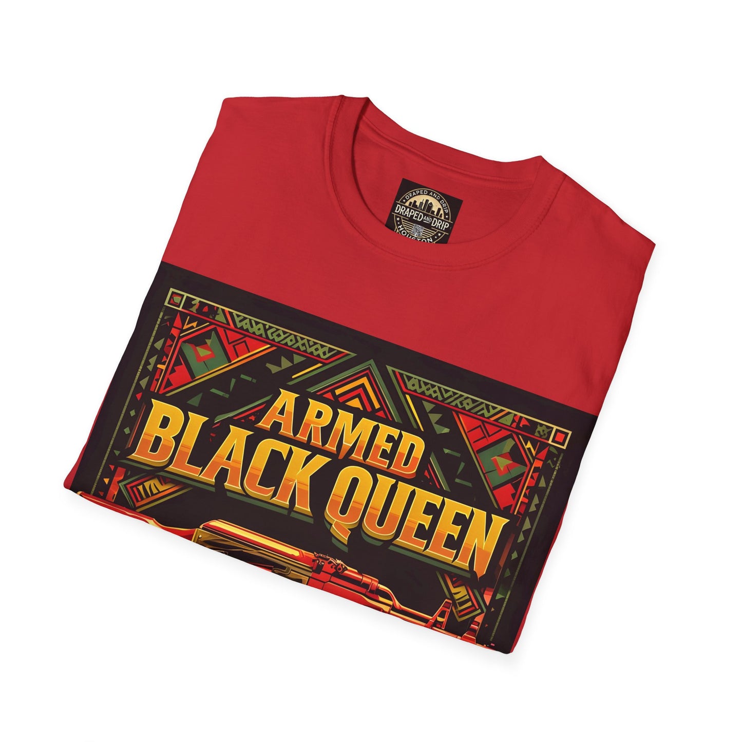 Armed Black Queen Unisex Softstyle T-Shirt - Black History Tee