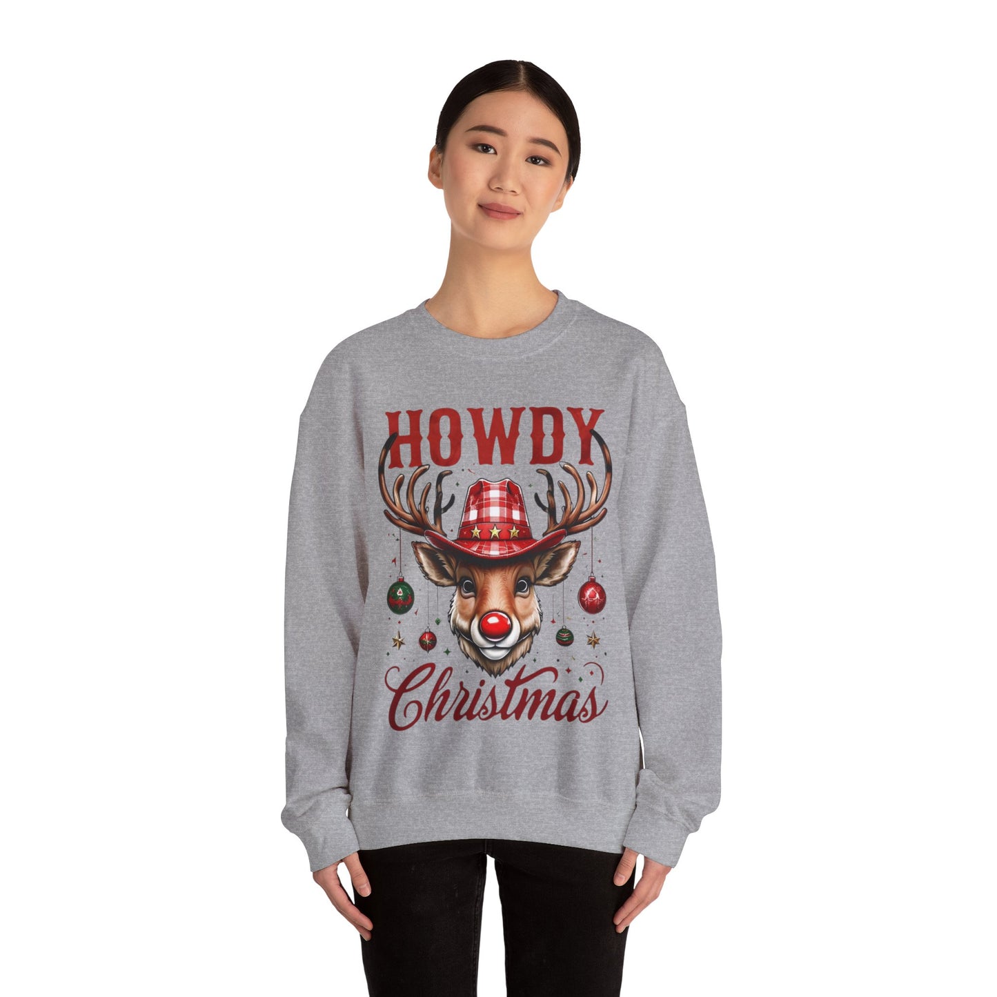 Howdy Christmas Crewneck Sweatshirt | Festive Unisex Pullover
