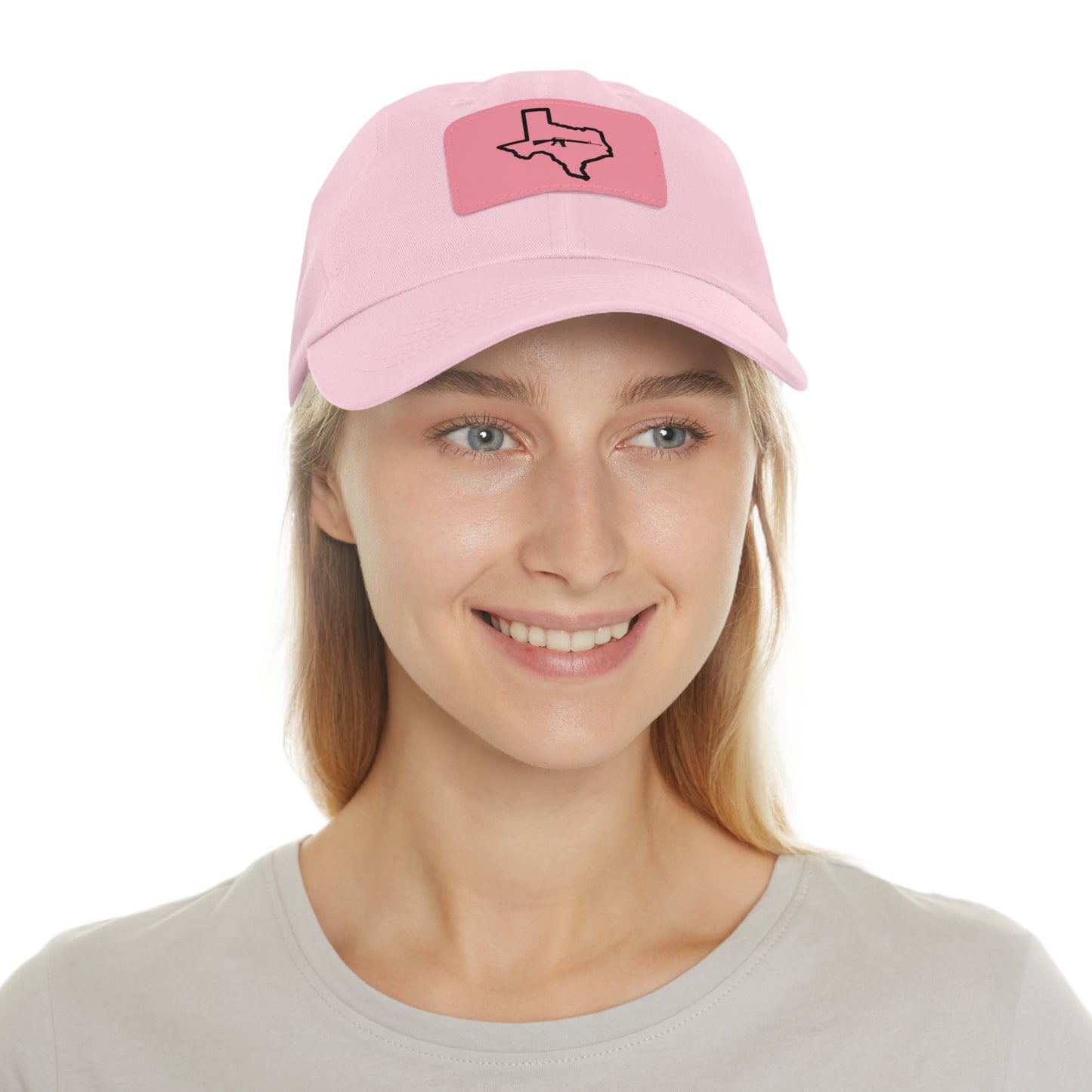 Texas Loves Guns: Dad Hat with Leather Patch (Rectangle)
