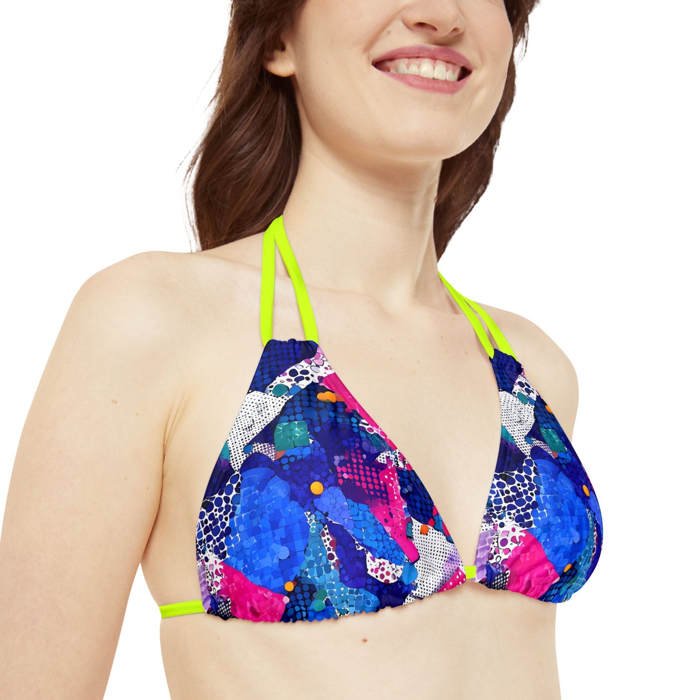 Vibrant Strappy Triangle Bikini Top
