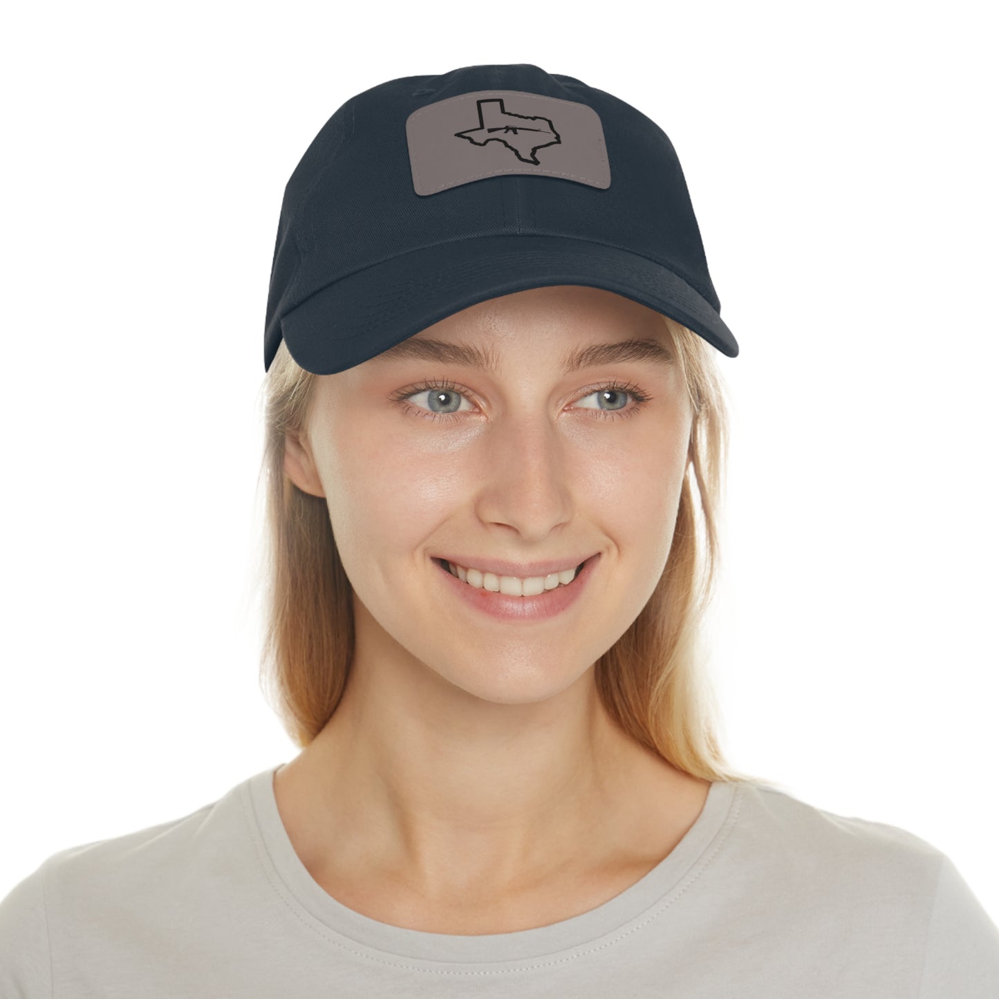 Texas Loves Guns: Dad Hat with Leather Patch (Rectangle)