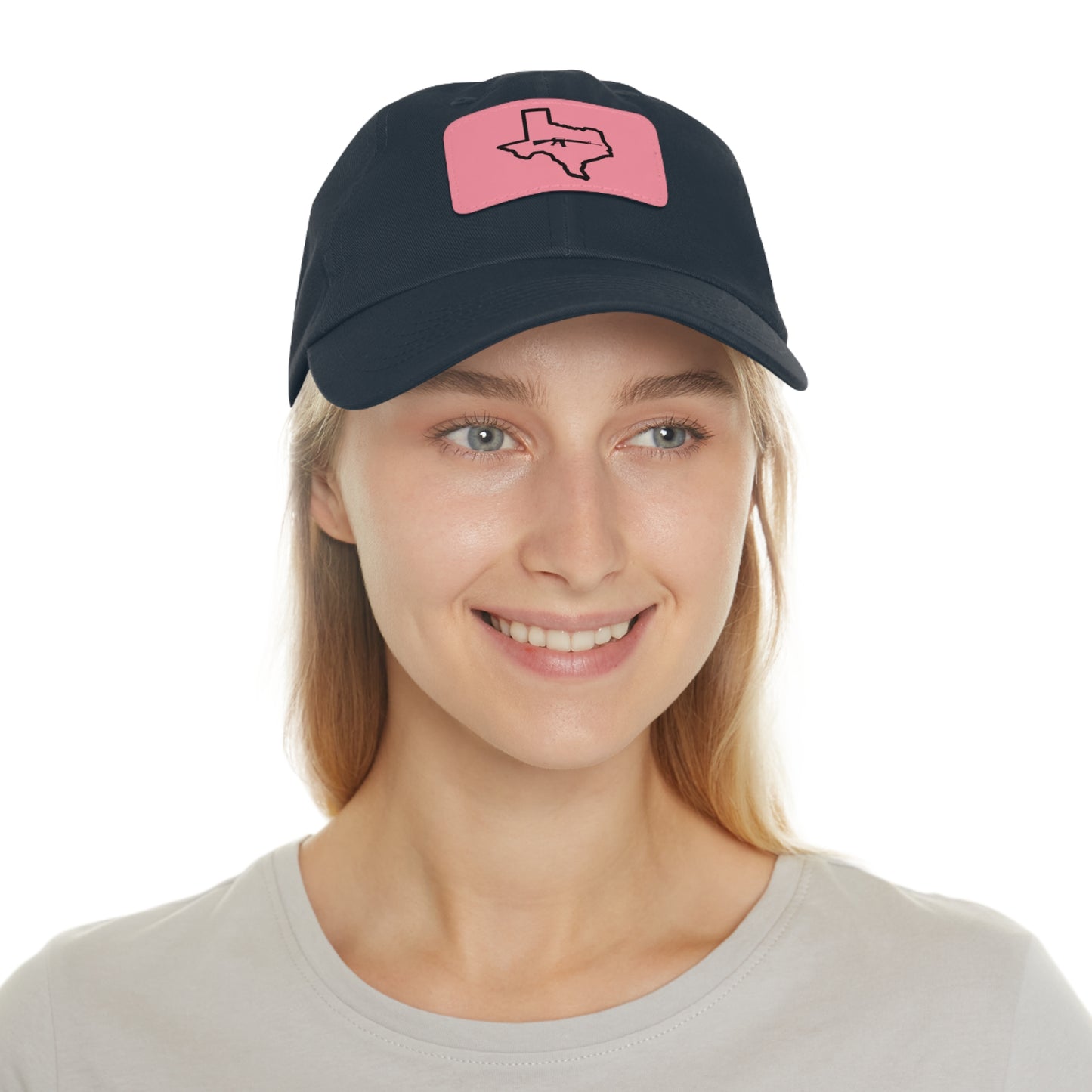 Texas Loves Guns: Dad Hat with Leather Patch (Rectangle)