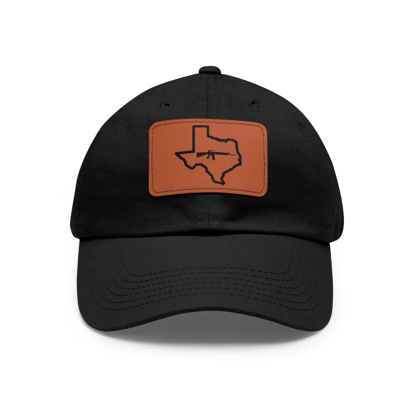 Texas Loves Guns: Dad Hat with Leather Patch (Rectangle)