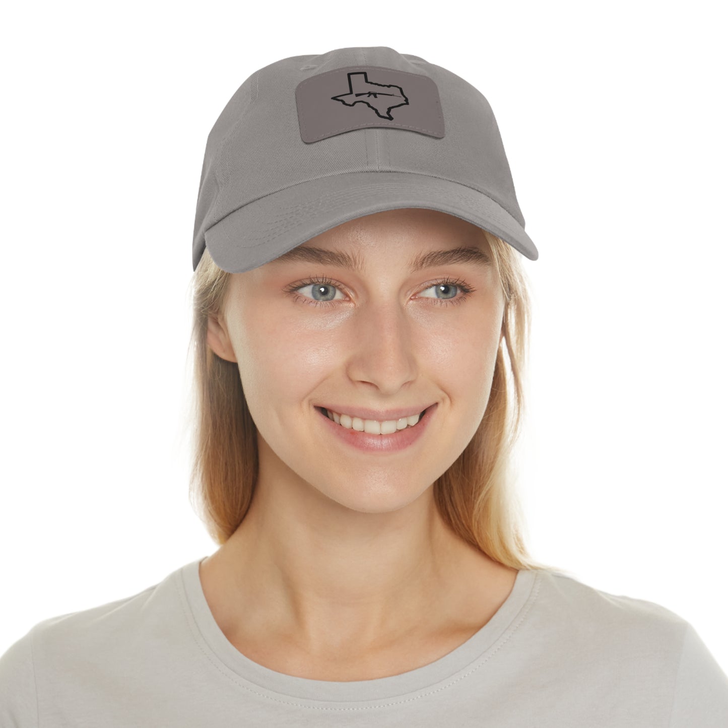 Texas Loves Guns: Dad Hat with Leather Patch (Rectangle)