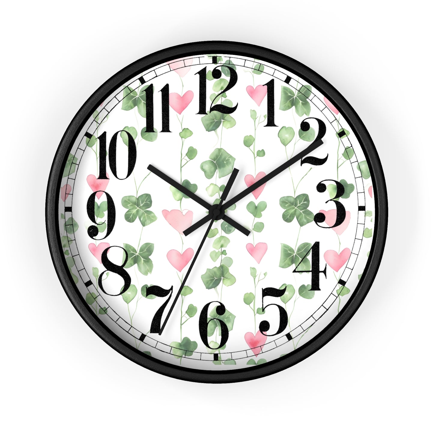 Ivy and Hearts Wall Clock