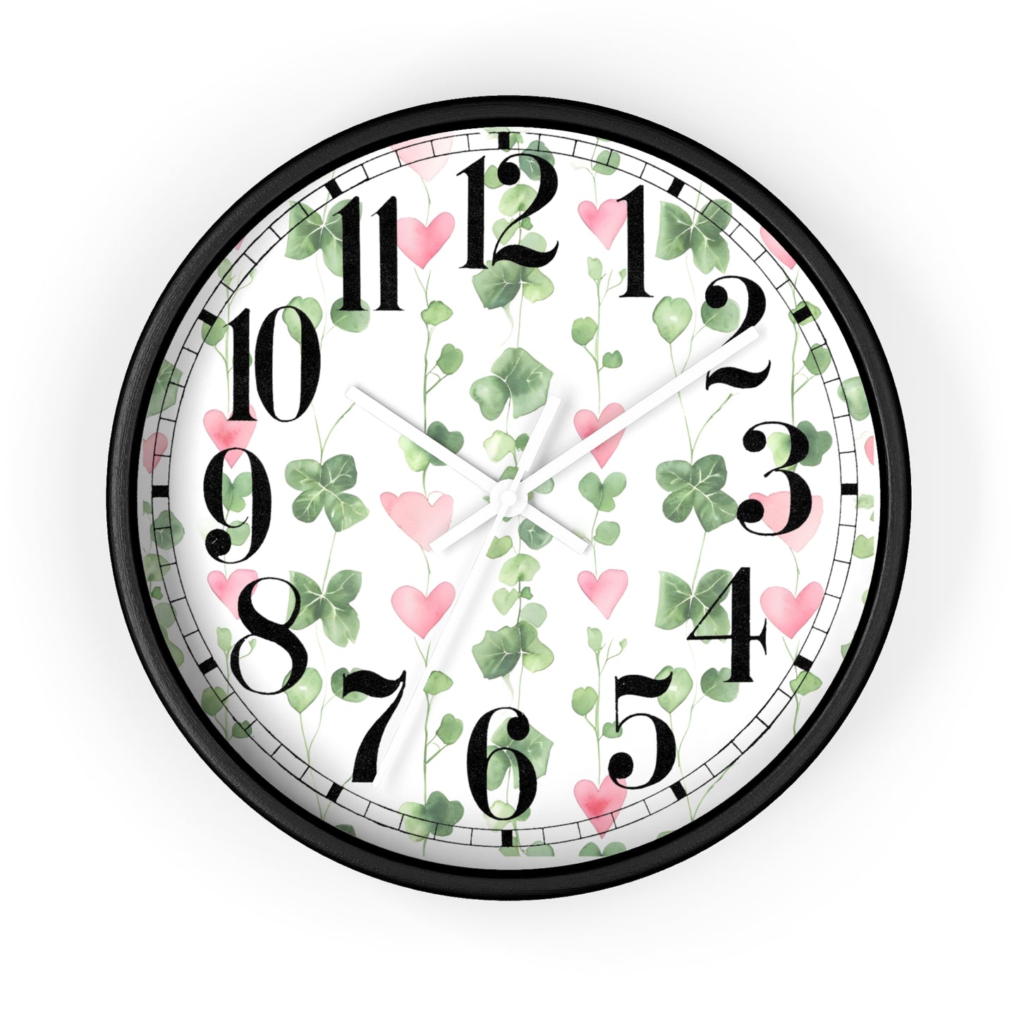 Ivy and Hearts Wall Clock