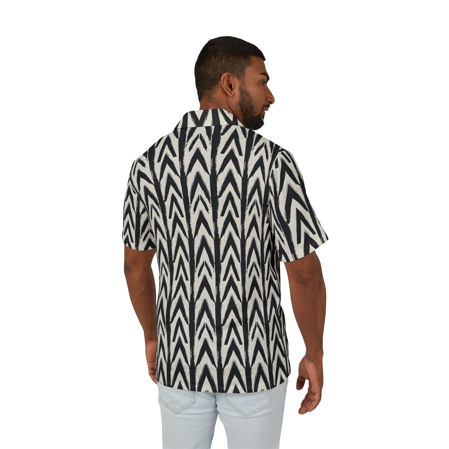 Black and White Chevron Camp Shirt