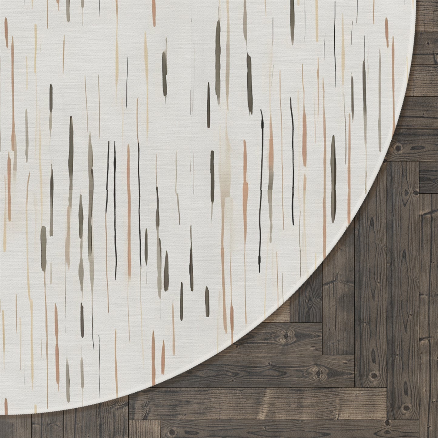 Neutral Abstract Round Rug