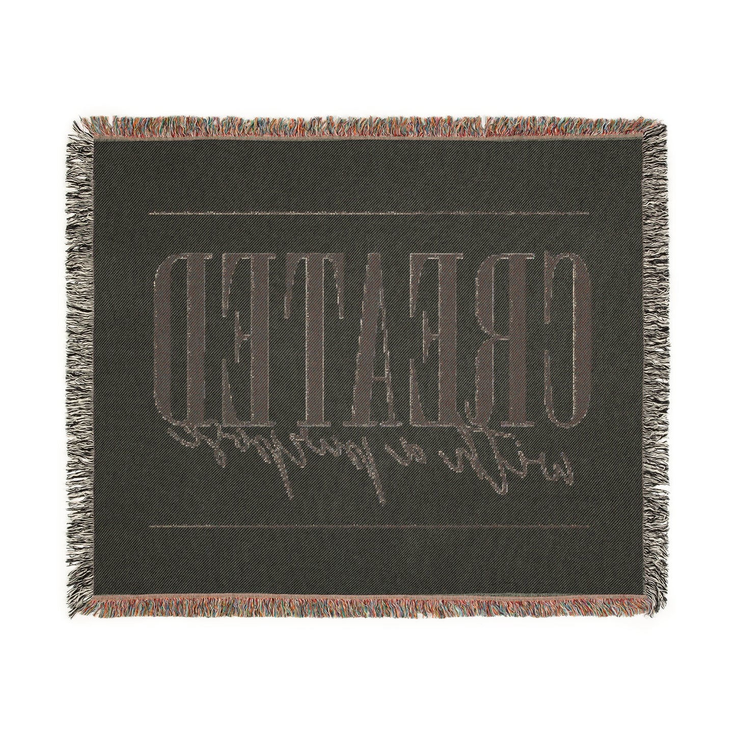 Handwoven Inspirational Throw Blanket - 'Created with a Purpose'