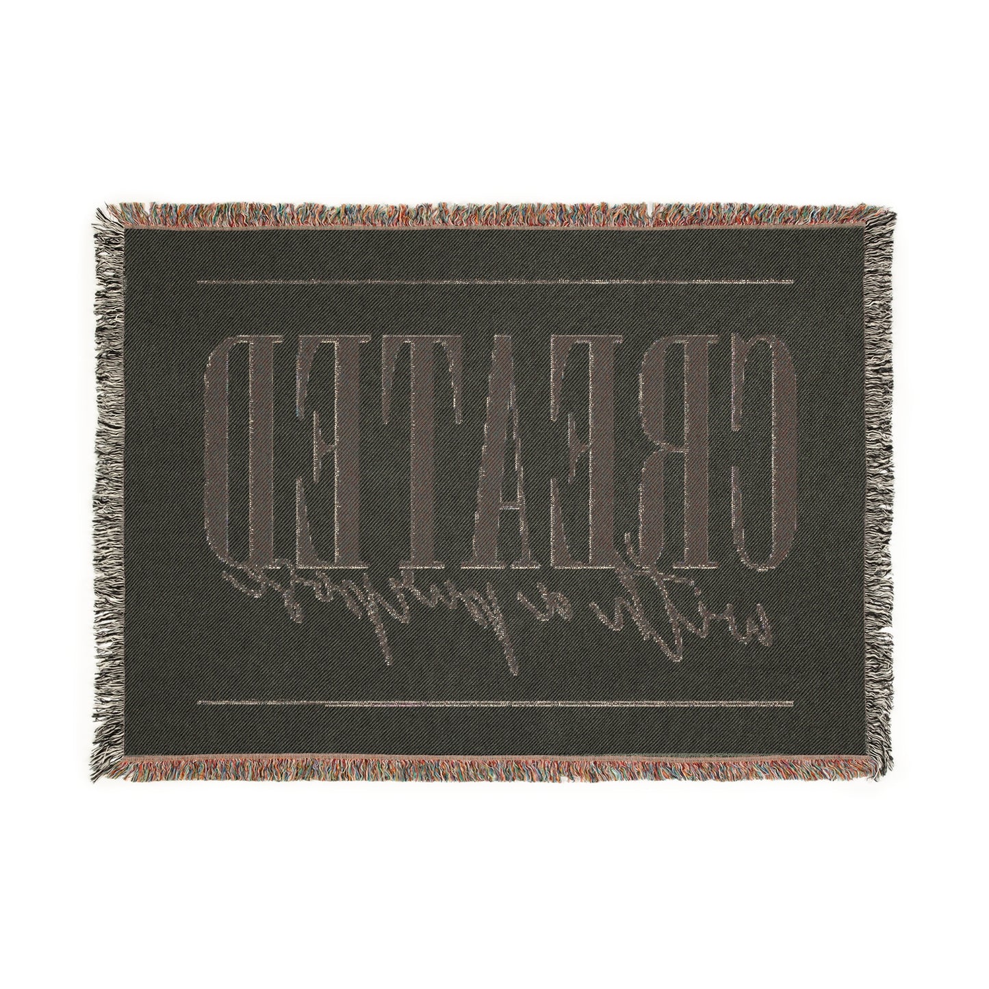 Handwoven Inspirational Throw Blanket - 'Created with a Purpose'