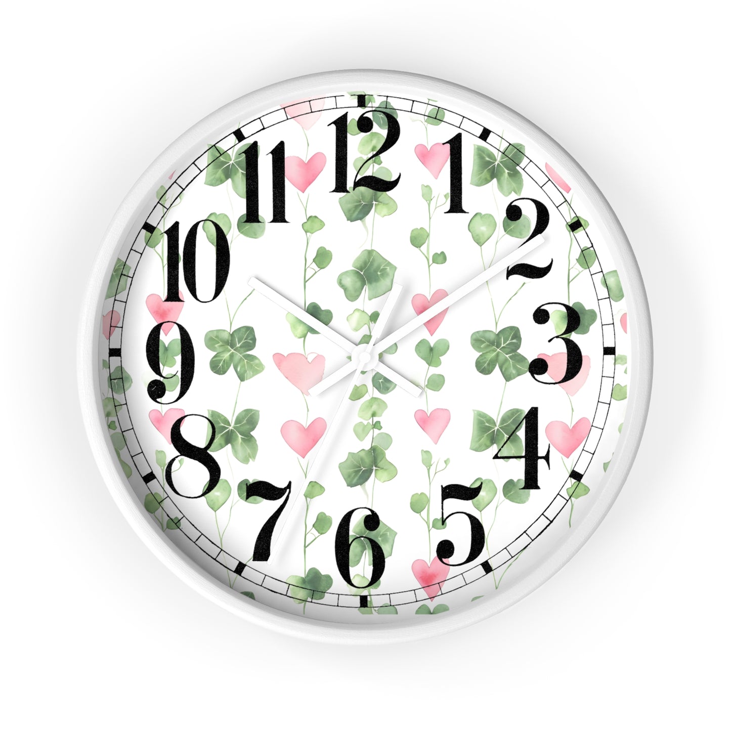 Ivy and Hearts Wall Clock