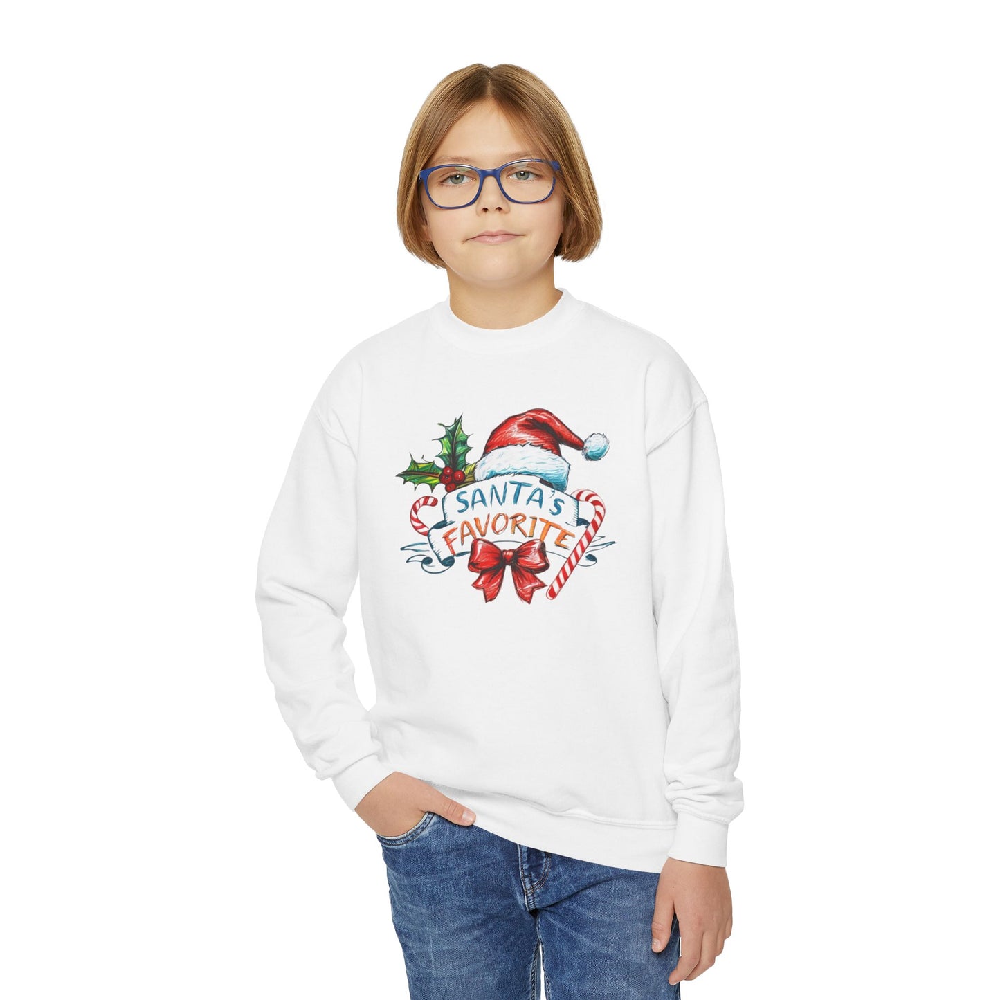 Santa's Favorite Youth Crewneck Sweatshirt