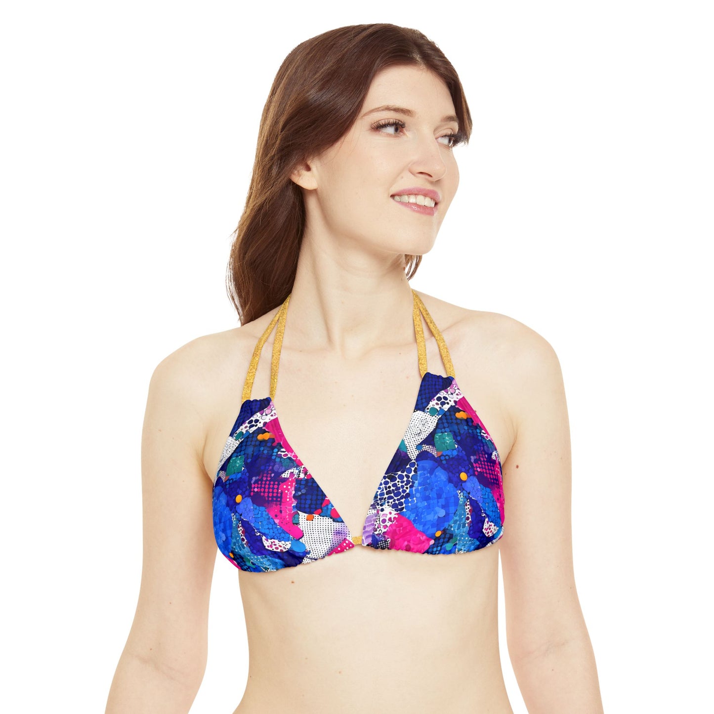 Vibrant Strappy Triangle Bikini Top