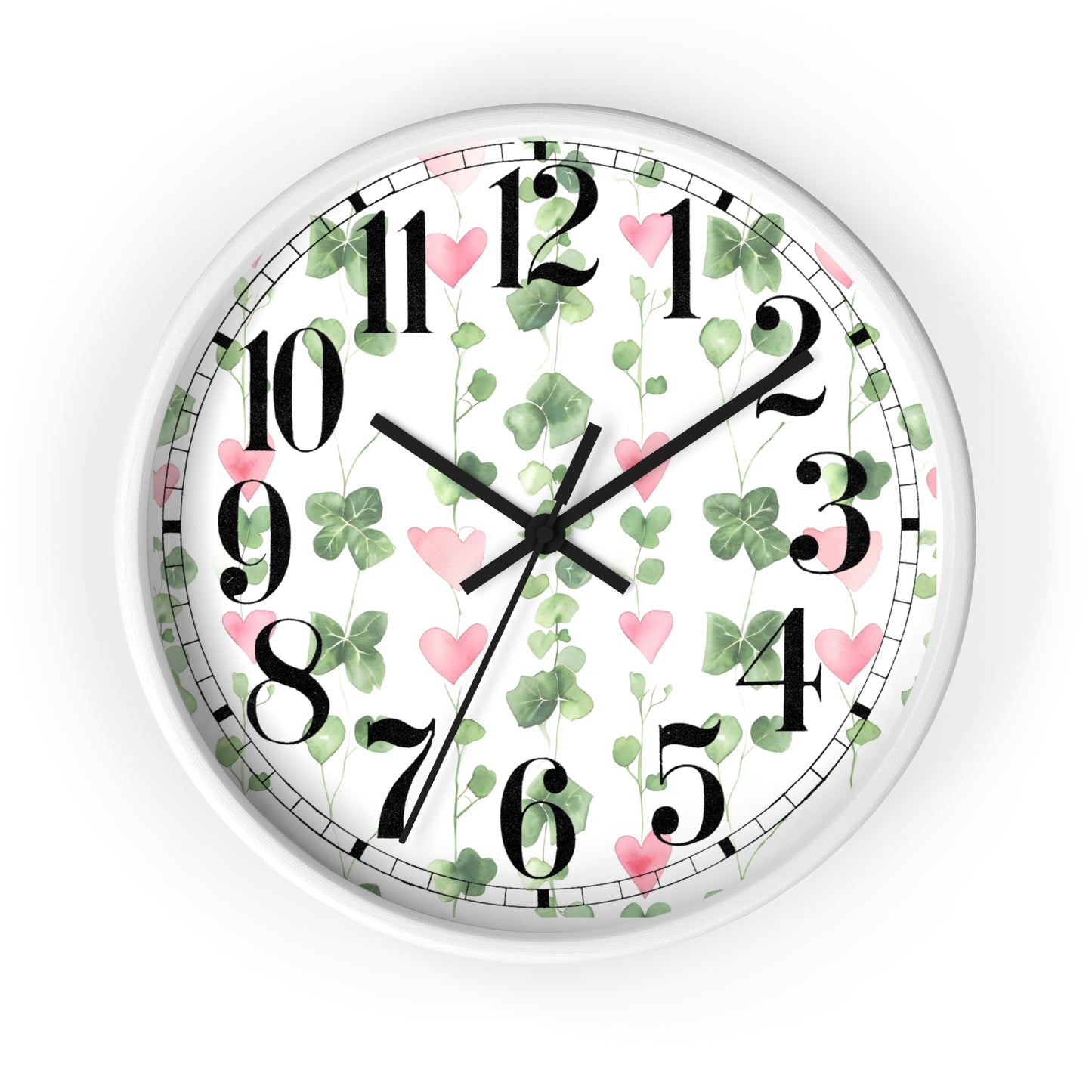 Ivy and Hearts Wall Clock
