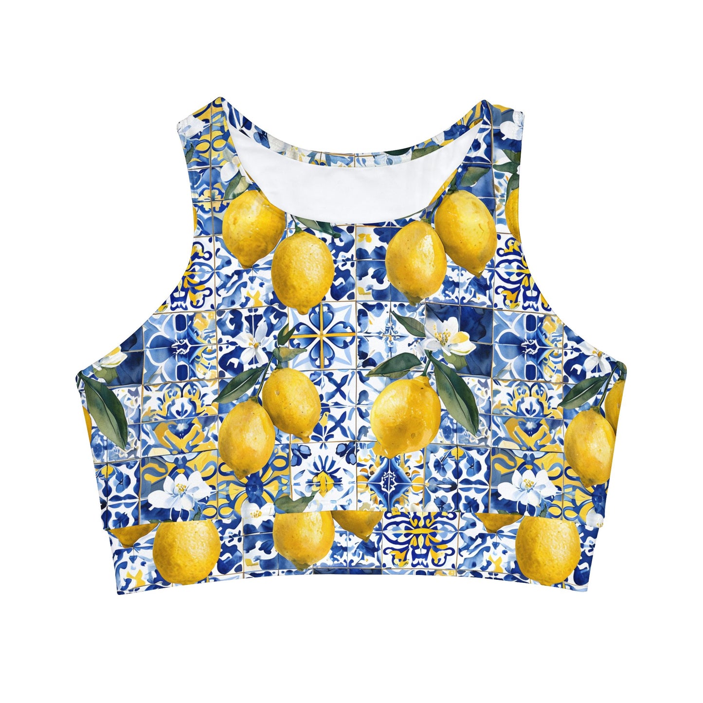 Lemon Grove High Neck Crop Bikini Top