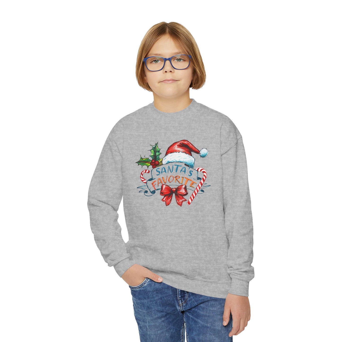 Santa's Favorite Youth Crewneck Sweatshirt