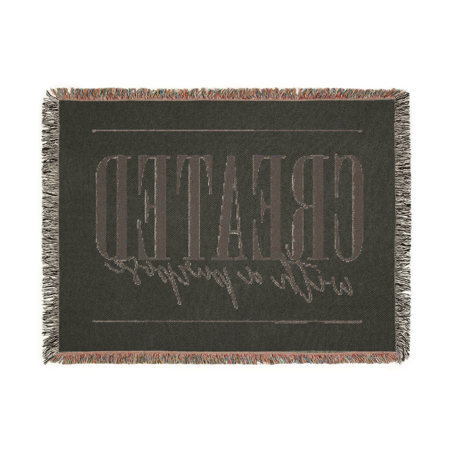 Handwoven Inspirational Throw Blanket - 'Created with a Purpose'